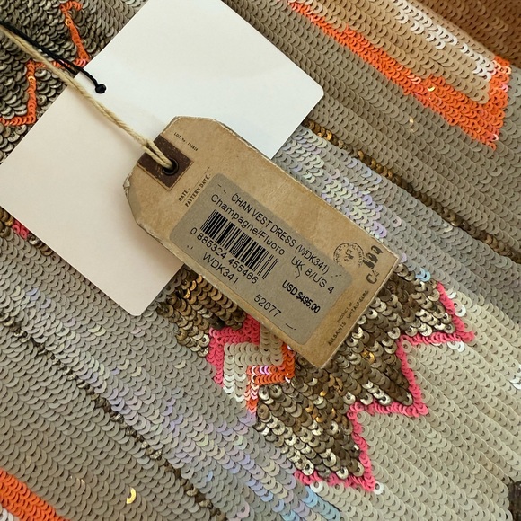 Allsaints sequin printed mini dress w/tags never worn size US 4 UK 8 - Picture 2 of 6